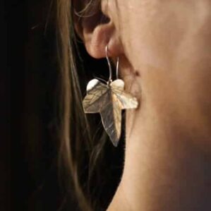 Boucles d'oreilles feuille de lierre en argent massif - Les Bijoux nature argent