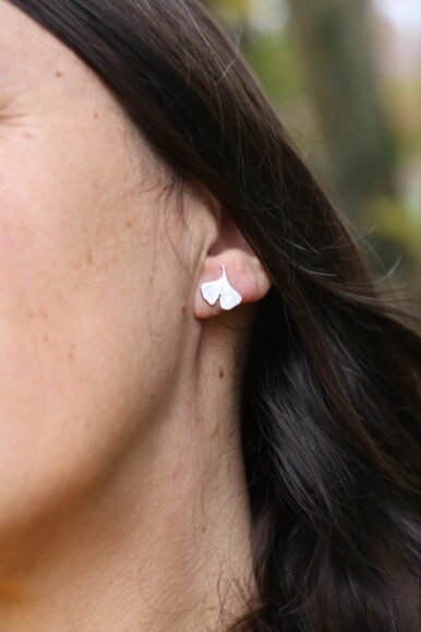 Petites boucles d'oreilles ginkgo biloba – Image 7
