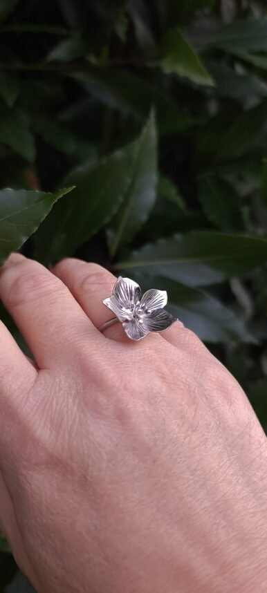Bague argent fleur de cerisier – Image 4