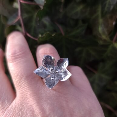 Bague argent fleur de cerisier – Image 7