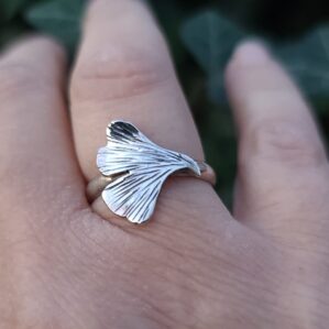 bijoux feuille de gingko en argent