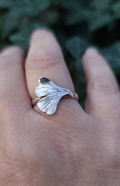 bijoux feuille de gingko en argent